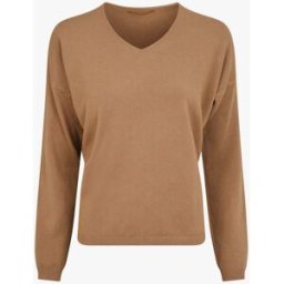 stand-prive.com Pull fin uni à col V - Camel camel T.U female