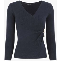 stand-prive.com Pull côtelé col cache-coeur et boutons - Marine marine 36/38 female