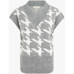 stand-prive.com Pull sans manches à motif pied de poule - Gris gris T.U female