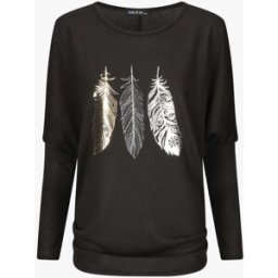 stand-prive.com Pull ample à motif plumes irisées - Noir noir 36/38 female
