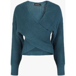 stand-prive.com Pull croisé manches longues - Bleu canard bleu-canard 36/38 female
