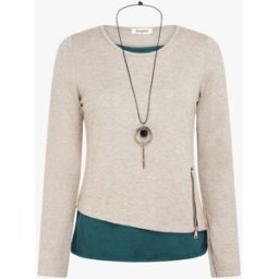 stand-prive.com Pull bicolore zippé sur le côté - Taupe/vert sapin taupe-vert-sapin 36 female