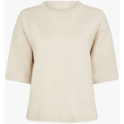 stand-prive.com Pull uni en maille à col rond - Écru ecru T.U female