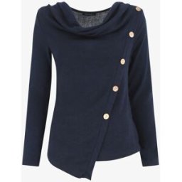 stand-prive.com Pull droit à boutons et col bénitier - Marine marine 36 female