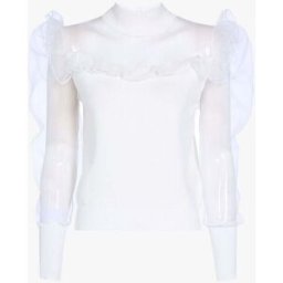 stand-prive.com Pull bi matière à manches gigot - blanc blanc 36/38 female