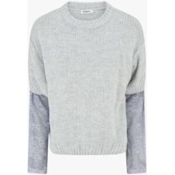 stand-prive.com Pull uni à manches longues bimatière - Gris gris 36/38 female