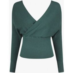 stand-prive.com Pull côtelé ajusté col cache-coeur - Vert foncé vert-fonce 36/38 female
