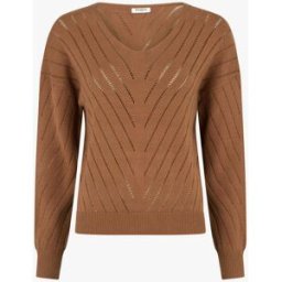 stand-prive.com Pull uni ajouré à col V - Camel camel 36/38 female