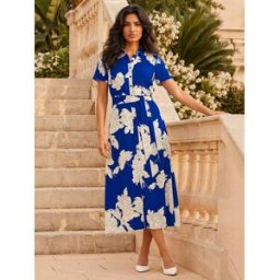 Roman Roman Contrast Fleuri Imprimé Robe chemise bleu FR 46 (EU 44)
