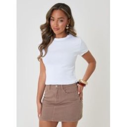Threadbare Threadbare Denim Mini Skirt Brun FR 40 (EU 38)
