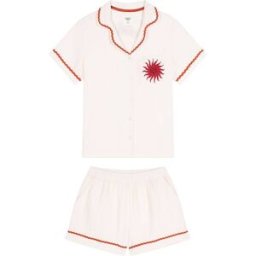 Chelsea Peers Chelsea Peers Cotton Cheesecloth Embroidered Short Pyjama Set naturel FR 42 (EU 40)