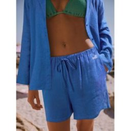 self. Self. Short de plage coordonné en lin bleu FR 40 (EU 38)