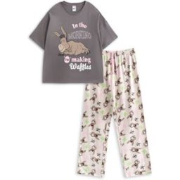 Vanilla Underground Vanilla Underground Womens Shrek Multicoloured Short Sleeve Long Leg 100% Cotton Pyjamas Set Gris L (FR 46-48)