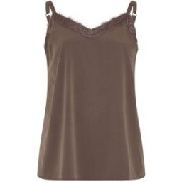 Yours Curve Yours Curve Lace Insert Vest Top Brun FR 46 (EU 44)