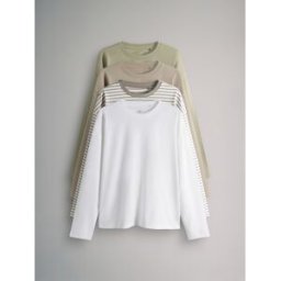 The Set The Set 4 Pack Cotton Manches longues T-shirts vert XL (FR 50-52)