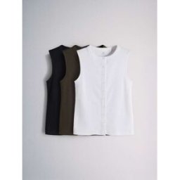 The Set Ensemble 3 Gilets côtelés boutonnés Brun S (FR 38-40)