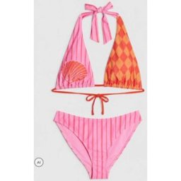 River Island River Island Shell Blocked Print Bikini Set Rose FR 40 (EU 38)