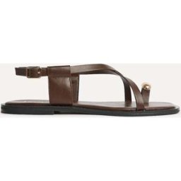 Linzi Linzi Mist Strappy Flat Sandals With Toe Ring Brun EU 38 (UK 5)
