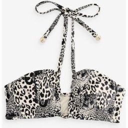 B by Ted Baker B by Ted Baker Noir/Blanc Leopard Imprimé Multiway Bikini Top Noir FR 52 (EU 50)