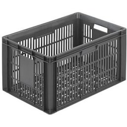 Cenpac Bac plastique gerbable ajouré norme Europe 600 x 400 x 320 mm 60 L