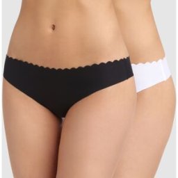 Dim - 2 Strings Coton Stretch Body Touch Coton noir/blanc T.44/46