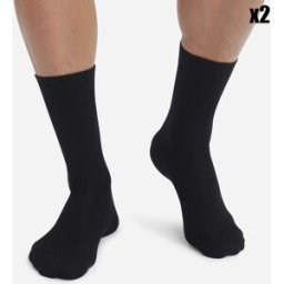 Dim - 2 Paires de Chaussettes Bambou noires T.39/42