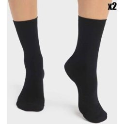 Dim - 2 Paires de chaussettes Bambou noires T.35/38