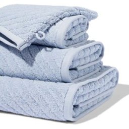 HEMA Serviettes De Bain - Qualité Épaisse Diagonale Bleu Glacier (bleu glacier)