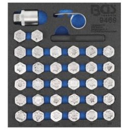 BGS Insert de servante d'atelier 1/6 : Jeu d’outils de réglage pour Mercedes-Benz 35 pièces Kraftmann ; BGS technic (9469)