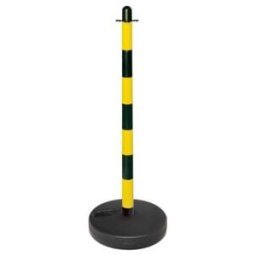Support d'avertissement Moravia noir clair/jaune 40 x 870 mm avec socle rond + support à remplir (175.18.711)