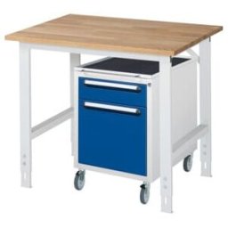 Rau Table de travail Tom réglable en hauteur KM08, L1000xP800xH760-1080mm, plateau B-25mm (06-625B80-10-KM08.11)