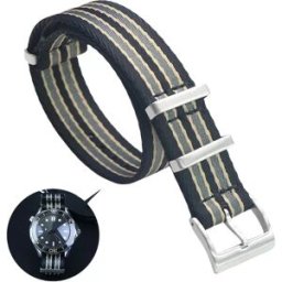 INF Bracelet de Montre en Nylon pour Omega Seamaster, Speedmaster, Planet Ocean 20 mm Gris+Jaune