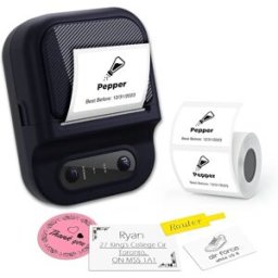 INF Imprimante d'étiquettes thermique 203dpi compatible avec Android et Apple, Bluetooth double mode, Type-C et application Le noir