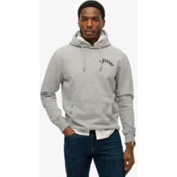 Superdry Homme Coton Imprimé Athletic Essentials Sweat À Capuche, Gris & Noir, Taille: S