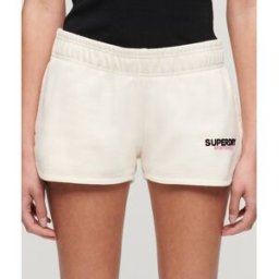Superdry Femme Coton Sportswear Logo Imprimé Short De Course, Blanc, Taille: 40