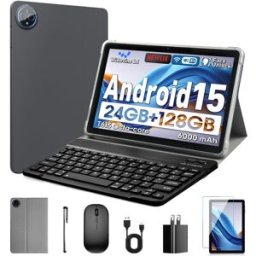 GÉNÉRIQUE Tablette Generique 10,1 Pouces Android 15 24 Go Ram 128 Go Rom Gris
