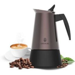 Cecotec Cafetière Italienne Piccolina 400 Bronze, 200 Ml, 4 Tasses, Acier Inoxydable, Valve De Sécurité