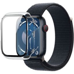 Coque Pour Apple Watch 7/8/9 45mm Renforcée Translucide Transparent Force Case