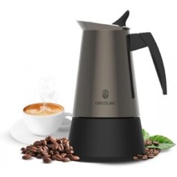 Cecotec Cafetière Italienne Piccolina 400 Gold, 200 Ml, 4 Tasses, Acier Inoxydable, Valve De Sécurité