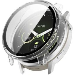 INF Boîtier Pc Transparent Avec Protecteur D'écran En Verre Trempé Compatible Avec Garmin Venu 4 (45mm)