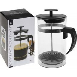 EXCELLENT HOUSEWARE Cafetière En Plastique Et Verre 1l - Parfaite Pour Les Amateurs De Café