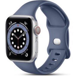 Bracelet Compatible Apple Watch 38mm 40mm 41mm Serie 9 8 7 6 5 4 3 2 Se - Taille S - Silicone Bleu Fonce Souple Little Boutik®