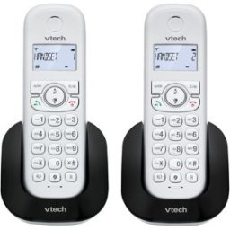 Téléphone Sans Fil Vtech Cs1501 Duo, Dect, Double Charge, Mains Libres, Verrouillage D'appels, Écran Lcd Rétroéclairé, Blanc