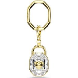 Swarovski Porte-clés, Taille ovale, Blanc, Placage de ton or OS