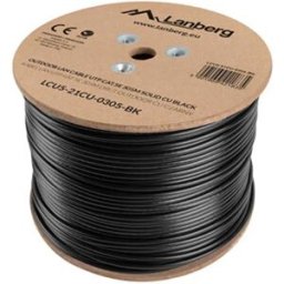 Lanberg Câble Réseau U/utp Cat5 Bobine 305 M Black One Size unisex