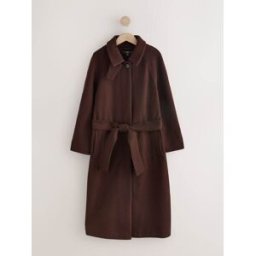 Next Manteau non doublé Ceinturé Brun S Petite (FR 38-40)