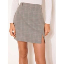 Lipsy Lipsy Check Tailored Mini Skirt Brun FR 46 (EU 44)