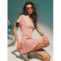 River Island River Island Denim Seamed Mini Dress Rose FR 40 (EU 38)