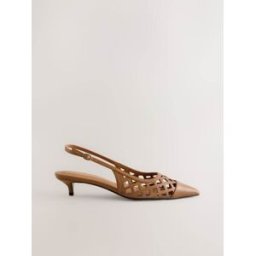 Next Talons à bride arrière en cuir découpé au laser Forever Comfort Brun EU 36 (UK 3.5)