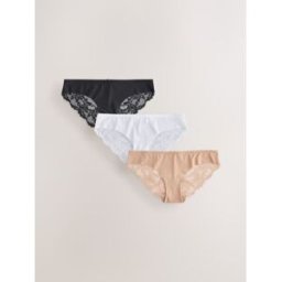 Next Culotte invisible à dos en dentelle, sans marques de sous-vêtements 3 Pack Noir FR 48 (EU 46)